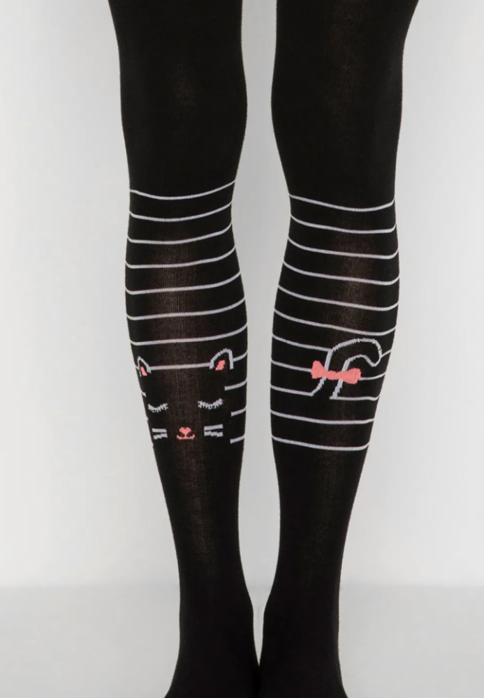 Dres dama Penti Lovely,bumbac ,,Miow K''- mat și opac, culoare negru Engros